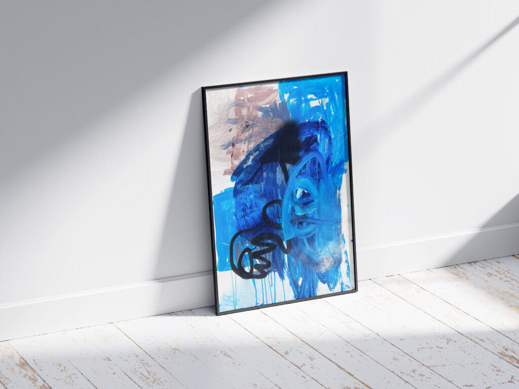 blue abstract painting